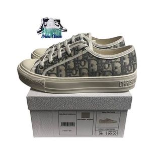 Dior Walk N Dior Gray White Low Top Sneakers Monogram - US 8 WMNS